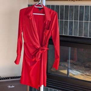 Forever 21 Red Mini Tie Dress